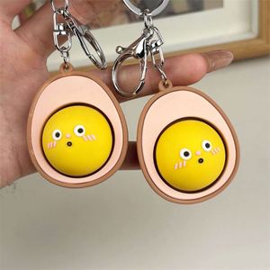 Nuevo Producto Creativo: Llavero Colgante Antiestrés con Diseño de Huevo de Té y Cara de Dibujos Animados, para Adorno de Mochila - Product Image 2