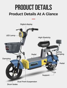 Bicicleta Urbana de 3 Velocidades y 50 km de Autonomía con Pedales para Adultos, Venta Especial, Viaje Inteligente Digital - Product Image 6