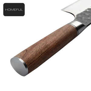 Cuchillo de cocina de acero inoxidable forjado profesional, 7,5 pulgadas, con mango de madera rosa, carnicero - Product Image 3