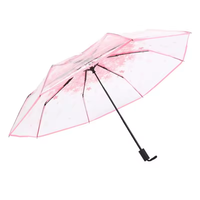 Parapluie Automatique Transparent Personnalisé avec Logo, 3 Plis, Coupe-Vent, Cadre Renforcé 8K, Idéal pour Cadeau Promotionnel (Vente en Gros)