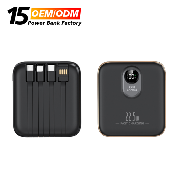 Neues Design Power Bank 20000mah Eingebaute 4 Kabel 22,5 W PD Schnelllade-LED-Display Tragbares Ladegerat Fur Reisen Im Freien