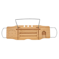 Étagère de douche coulissante pliable en bambou et ABS avec barre de tension, organisateur de salle de bain avec compartiments en métal