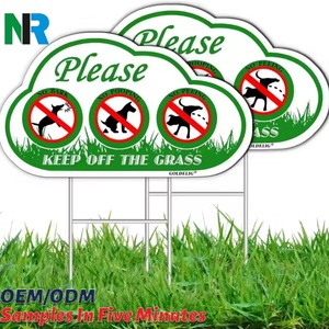 <b>Hot</b> Selling 24*<b>18</b> Inch Outdoor Waterproof H Stake Yard Signs 4mm Thick PP Plastic Corrugated Garden Decoration Custom Cutting - Product Image 1