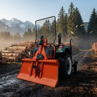 Remorque de débardage industrielle robuste pour tracteur avec câble en acier de 70 m, poids de 380 kg, garantie 1 an