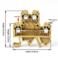 500V 32A 0.2-2.5mm2 bornier à vis conducteur en laiton 24-14awg DK4Q pour armoire de contrôle d'automatisation I/O
