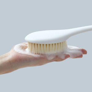 Bath Brush Long Handle Soft Bristle Shower Brush White 36*7 Nylon PP Material For <b>Back</b> <b>Scrubbing</b> Massage - Product Image 4