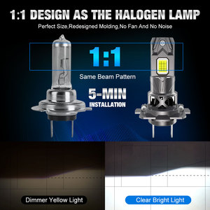 2 Pezzi Lampadine LED H7 Turbo per Fari <span class=keywords><strong>Auto</strong></span>, Luci CANBUS, Mini Lampada H7 LED con 24 Chip CSP 3570, Wireless con Ventola, 12V 6000K - Product Image 4