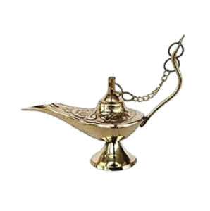 Lampe magique d'Aladin en métal, brûleur d'encens coloré, artisanat en métal, décoration d'intérieur, utilisation à l'hôtel, mariage, lampe d'Aladin en kumquat - Product Image 1