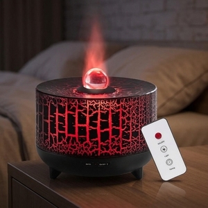 Smart Humidifiers <b>Portable</b> with 300ml Water Shortage Power Off Crystal Ball Top Simulation Flame LED - Product Image 1