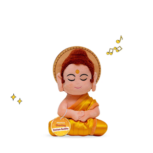 Muñeco de Peluche de Buda Gautama para Cantar Mantras, Pequeño, 25 cm, Juguete Espiritual Suave, Sonido de Canto Devocional, Ligero, para Colgar - Product Image 1