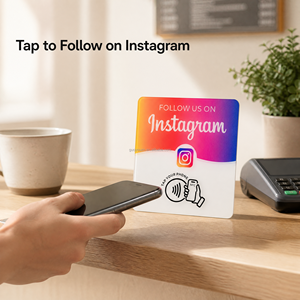 Tarjeta de Seguimiento de <span class=keywords><strong>Instagram</strong></span> NFC de Acrílico Personalizada con Chip NTAG213, Tocar para Seguir, Soporte de Exhibición para Reseñas en Redes Sociales para Negocios - Product Image 2