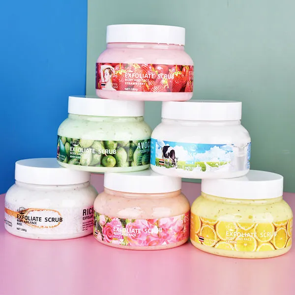 Beauty products White label Body care sugar body scrub gommage visage et corps soften cuticle fruit candy body scrub