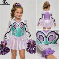 Tenue de danse Morris scintillante pour filles, robe de danse Morris personnalisée pour enfants, uniforme de majorette