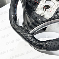 Volant de Voiture Sport en Cuir Personnalisé avec LED et Fibre de Carbone Forgée pour BMW E90 E91 E92 E93 E82 E84 E88 E87 M3