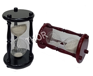 Sablier de cuisine moderne en bois noir et rouge, sablier élégant, cadeau décoratif pour la gestion du temps - Product Image 1