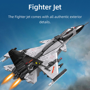 C56027 1010 pièces Modèle d'<span class=keywords><strong>avion</strong></span> de chasse militaire <span class=keywords><strong>Classique</strong></span> <span class=keywords><strong>Avion</strong></span> de ville Briques Jouet éducatif Cadeau pour enfants Ensembles de blocs de construction - Product Image 2