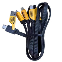 Câble de charge rapide 3 en 2 240W pour chargeur Micro USB Type C, câble de charge multi USB 1,2 m, port USB multiple, cordon de charge multi USB