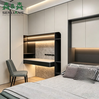 Lit Tatami de style japonais sur mesure SLS avec bureau et commode intégrés, lit en bois Tatami pour toute la chambre, en stock