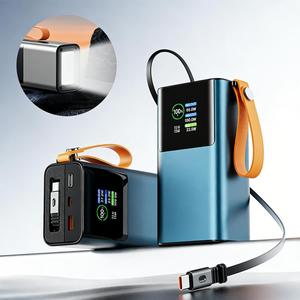 <span class=keywords><strong>Chargeur</strong></span> de batterie <span class=keywords><strong>portable</strong></span> rapide PD 165W 30000mAh avec câble USB-C intégré, batterie externe pour <span class=keywords><strong>Macbook</strong></span> et téléphone avec lumière LED et cordon - Product Image 5