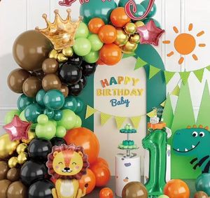 Arco de guirnalda de globos de látex de color arcoíris con <span class=keywords><strong>mono</strong></span> de jirafa Estrella 1 globos de papel de aluminio para bebé ONE 2nd 3rd decoración de fiesta de cumpleaños - Product Image 3