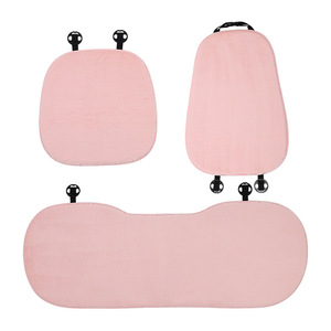 Coussins de siège de voiture en peluche avec support lombaire, extra doux, chauds pour l'hiver, pour l'intérieur de la voiture, ensemble de 3-4 pièces - Product Image 5