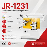Machine d'impression d'étiquettes à ruban flexo JR-1231, 70 m/min, équipement flexographique industriel pour étiquettes de vêtements en tissu tissé, homologué CE