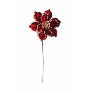 Nouvelles décorations de Noël en polyester multicolores Polyarts, couronnes de Noël, décorations d'arbre, fleurs de poinsettia et de magnolia, personnalisables en tissu et en métal - Product Image 5