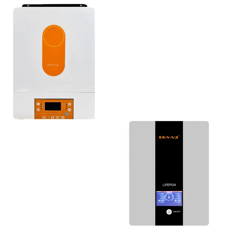 Ouyad sistem tenaga surya hibrida 4kW dengan baterai lithium LiFePO4 dan inverter surya