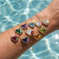 Collar de cristal con marco de espina y corazón SongYi, colgante de flor esmaltada, joyería de moda para mujer, varios colores, venta al por mayor