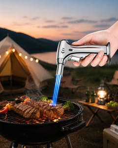 Accendino a <span class=keywords><strong>torcia</strong></span> 360 Jet antivento ricaricabile a butano con blocco di sicurezza, fiamma blu singola/tripla regolabile, per sigari e barbecue all'aperto - Product Image 3