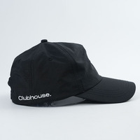 Gorra Snapback no estructurada de 5 paneles impermeable de nailon Panel suave con etiqueta tejida de cuerda personalizada Logotipo bordado Gorra de estilo de moda