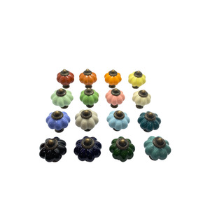 <b>Ceramic</b> Pumpkin Furniture Handles Colorful Novelty Shape Wardrobe Cabinet <b>Knobs</b> European Style Durable <b>Ceramic</b> Hardware - Product Image 4