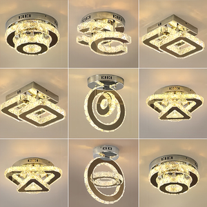 Hot bán thời trang tối giản hai lớp Mini lõm LED vòng chiếu sáng hiện đại trang trí nội thất pha lê Đèn trần - Product Image 4