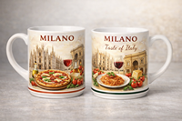 Tazza da Caffè in Smalto con Logo Personalizzato e Design Milano Italia 200ml per Regalo Promozionale
