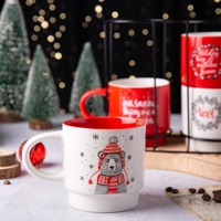 Mug à café en céramique blanche de 13 oz - Design de Noël mignon, sans danger pour les aliments, personnalisable pour les souvenirs et les cadeaux de fête