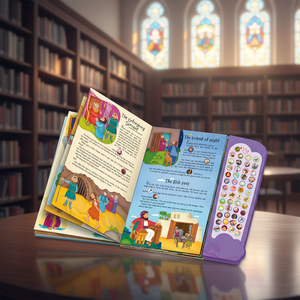 Livre cartonné rigide pour enfants avec son et musique, histoires bibliques musicales en anglais, livre audio pour enfants - Product Image 2