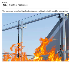 Sistema di Ringhiera per <span class=keywords><strong>Balcone</strong></span> in Alluminio Verniciato a Polvere di Grado Commerciale con Pannelli in Vetro, Moderno e Lussuoso per Esterni, Hotel e Appartamenti - Product Image 2