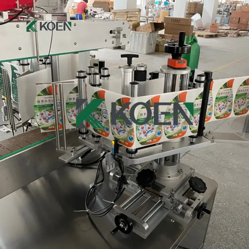 label machine for flat bottles