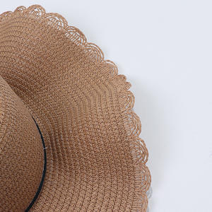 Nouveau produit <span class=keywords><strong>2022</strong></span>, chapeau de paille simple pour femme, grand chapeau de soleil à fleurs, vente en gros, chapeau de soleil fin et respirant pour l'été - Product Image 4