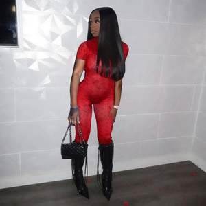 Tuta da Donna alla Moda Sexy Casual con Spalle Scoperte, Patchwork e Schiena Scoperta - Product Image 1