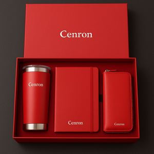Premium <b>Orange</b> Corporate Gift Set : Stainless-Steel Tumbler, PU Notebook & Leather Wallet for Business Branding - Product Image 4
