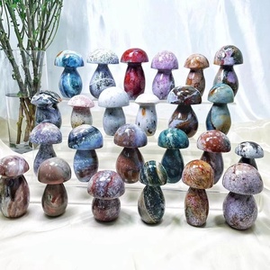 Venta al por Mayor de Piedras Curativas de Cristal de Jaspe Oceánico de Alta Calidad en Forma de Hongo Grande para Decoración del Hogar - Product Image 1