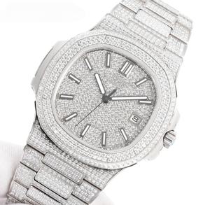 Montre en moissanite entièrement sertie de diamants de qualité supérieure - style classique - montre mécanique pour homme - pour usage professionnel - Product Image 2