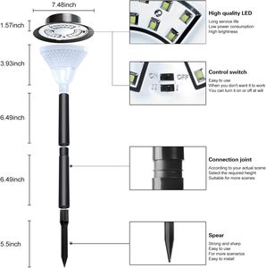 Lampe solaire décorative d'extérieur à grande capacité, étanche IP65, pour pelouse, à piquet, alimentée par batterie, vente en gros - Product Image 3