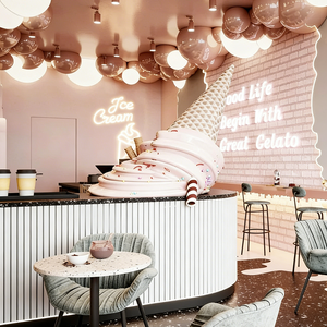 Boulangerie d'énormes arceaux : comptoir ouvert, présentoirs à plusieurs niveaux et intégration avec LED - Product Image 2