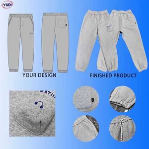 Yudi 400g กางเกงกีฬาผ้าฟลีซพิมพ์ลายแบบผูกเชือกสีทึบกางเกงขายาวลำลองบางรุ่นพื้นฐาน - Product Image 4