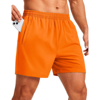Shorts de sport décontractés pour hommes, unis, respirants, imperméables, séchage rapide, légers, sans doublure, taille haute élastique, pour la gym et l'entraînement