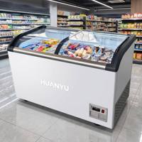 Commercial Built-In Air Cooling Ice Cream Display Cabinet Portable Freezer with Glass Door for Popsicles and Ice Cream