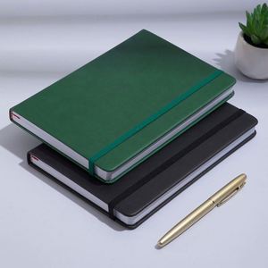 Promotional Gift A4 A5 A6 Embossed Logo Leather <b>Notebook</b> <b>Dotted</b> Inner Page Binding Elastic Strap <b>Notebook</b> for Business - Product Image 2