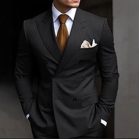 Nouveauté 2025 : Costume Homme Croisé à Revers Pointus, Smoking de Mariage et Cérémonie, Blazer Sur Mesure Coupe Slim + Pantalon